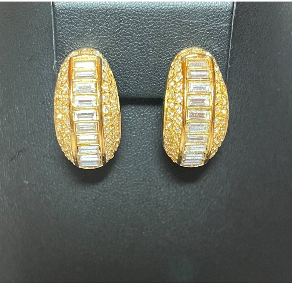 VTG Dior Gold Pave & Baguette Earrings